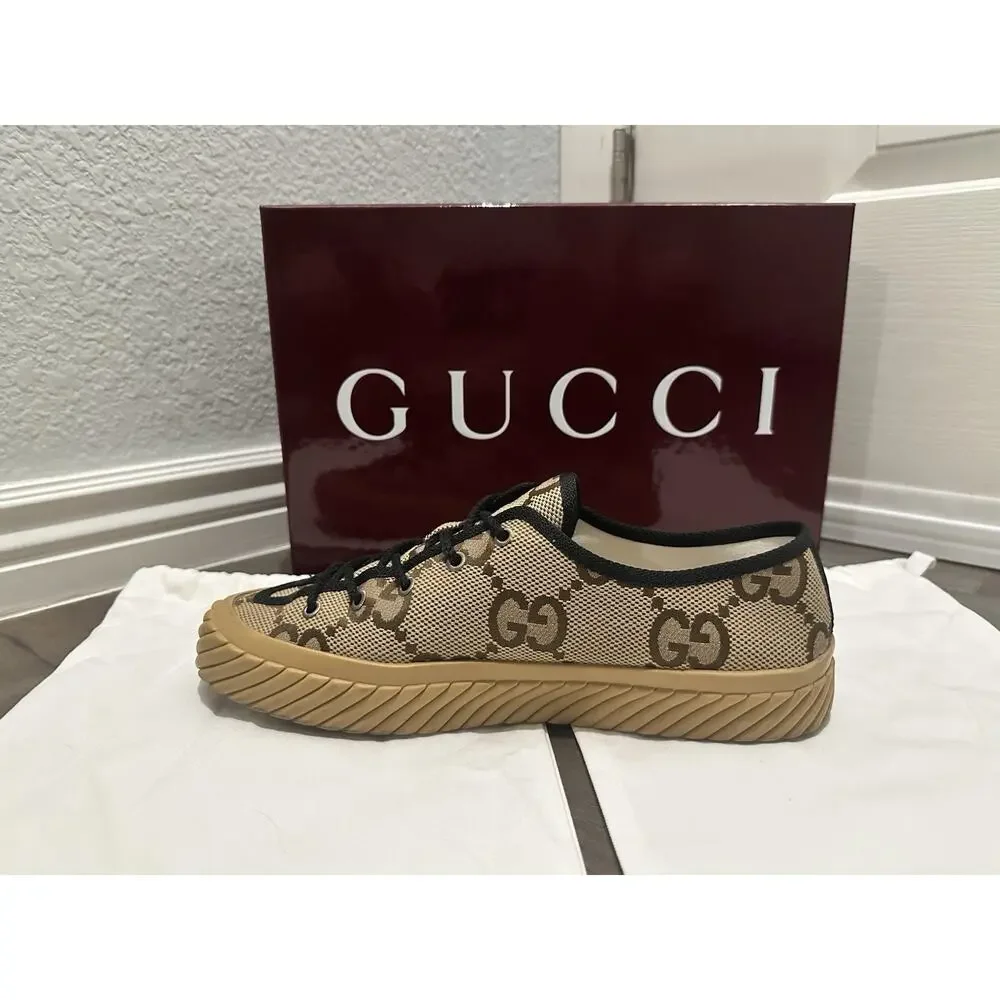 AUTHENTIC GUCCI MAXI LOWTOP SNEAKER 703031 GG SZ 10 (fits USA 11)